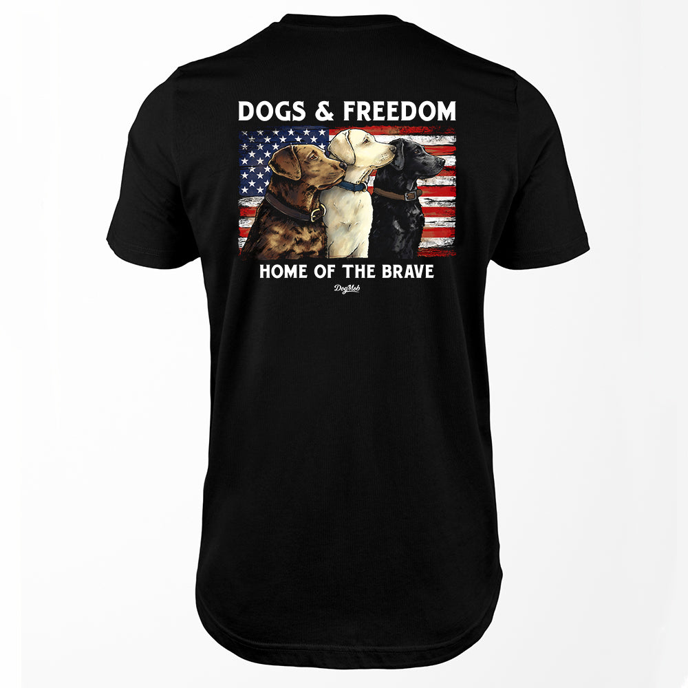 Dogs & Freedom - Home Of The Brave Premium Tee Black