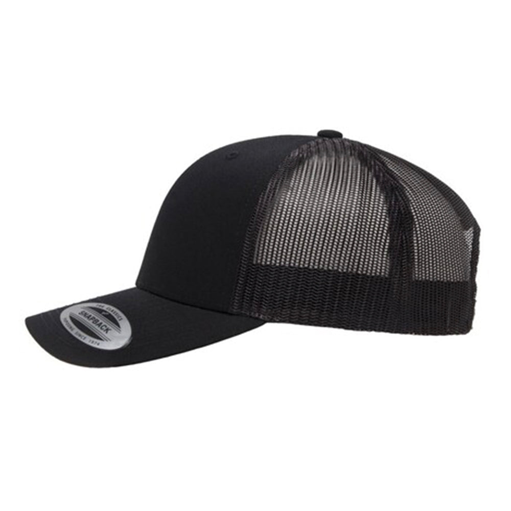 Dogs & Freedom Stencil Black -Embroidered 5 Panel Snap Back Trucker Hat