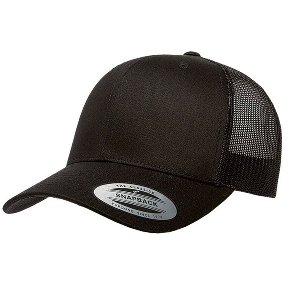 Dogs & Freedom Stencil Black -Embroidered 5 Panel Snap Back Trucker Hat