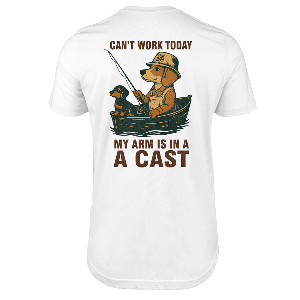 Can't Work Today, My Arm Is In A Cast Premium Tee White