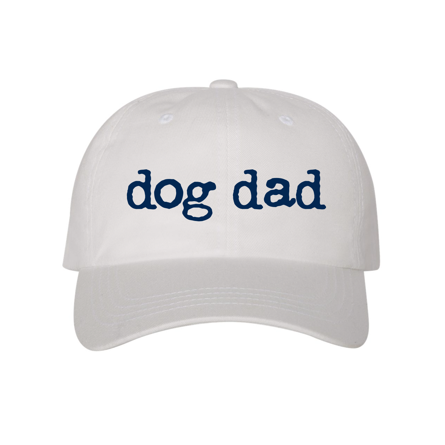 Dog Dad White- Embroidered Buckle Closer Dad Hat