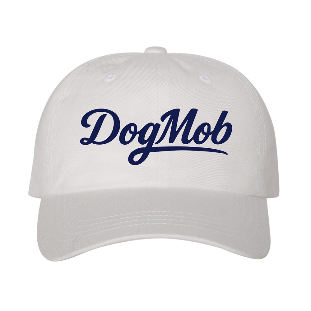 Dog Mob White- Embroidered Buckle Closer Dad Hat