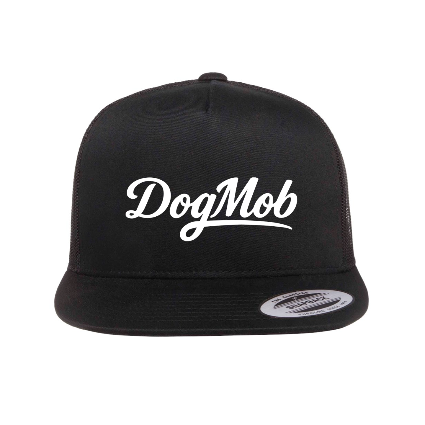 Dog Mob Black- Embroidered 5 Panel Snap Back Trucker Hat