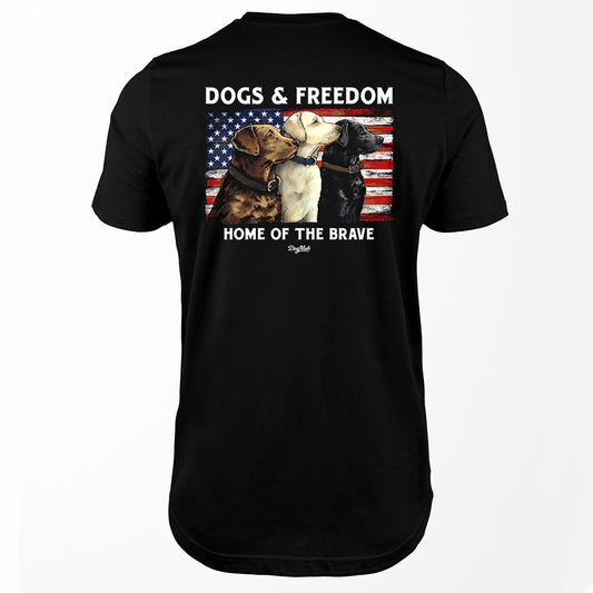 Dogs & Freedom - Home Of The Brave Premium Tee Black