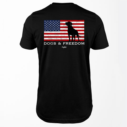 Dogs & Freedom Flag Premium Tee Black