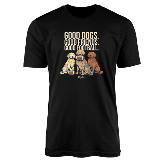 Good Dogs. Good Friends. Good Football. Premium Tee Black