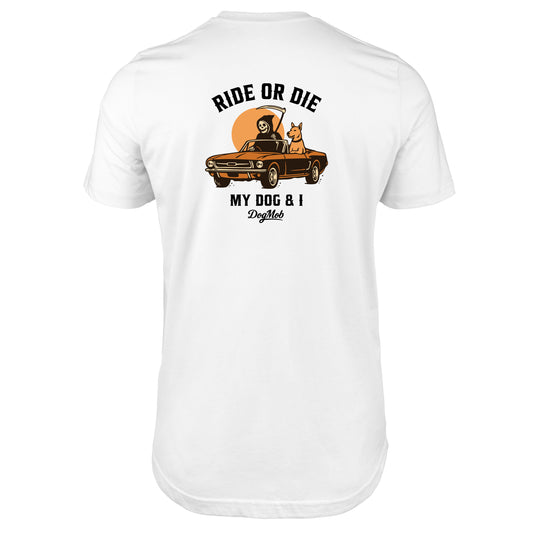 Ride or Die, My Dog & I Premium Tee White